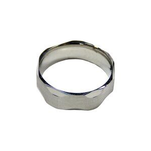 Inox Men's Stainless Steel Satin Finish Ring with Polished Notches